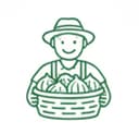 Farmer with basket icon